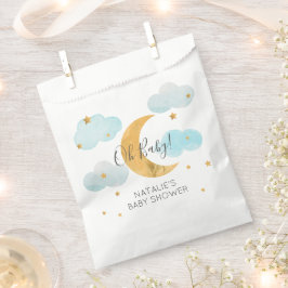 Moon & Stars Baby Shower Blue Clouds paper bag フェイバーバッグ