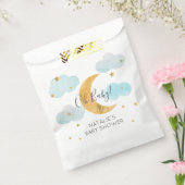 Moon & Stars Baby Shower Blue Clouds paper bag フェイバーバッグ (封をした状態)