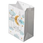 Moon & Stars Baby Shower Bolsa de regalo Medium  ミディアムペーパーバッグ (正面アングル)