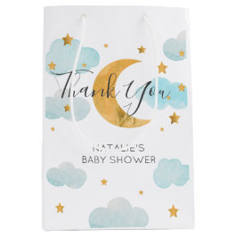 Moon & Stars Baby Shower Bolsa de regalo Medium  ミディアムペーパーバッグ