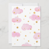 Moon & Stars Pink Virtual Baby Shower Inv 招待状 (裏面)