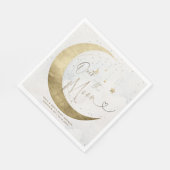 Moon Stars Planet Twinkle White Clouds Baby Shower スタンダードランチョンナプキン (角)