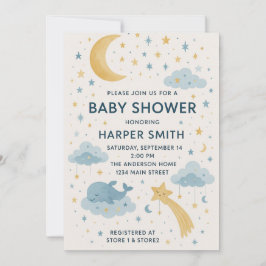 Moon, Stars & Whimsical Sky Celestial Baby Shower 招待状