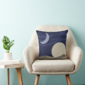 Moon & Sun Night over Desert Dunes Throw Pillow クッション (椅子)