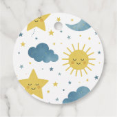 Moon, Sun & Stars Celestial Baby Shower フェイバータグ (裏面)