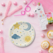 Moon, Sun, Stars & Cloud Baby Shower ペーパープレート (パーティー)