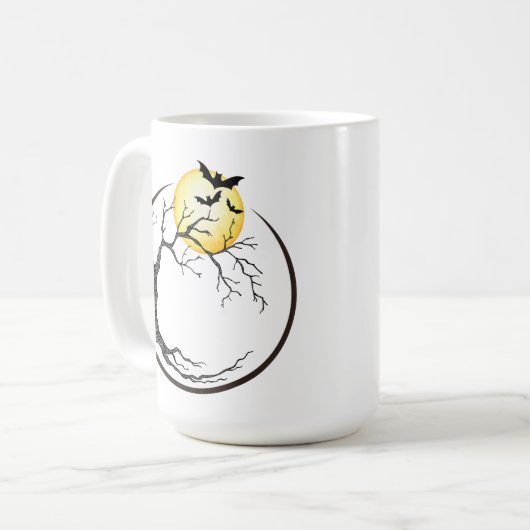 Moon, Tree, & Bats コーヒーマグカップ (正面左)