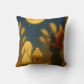 Moon Viewing Night – Black Cat and Rabbit under th クッション (裏面)