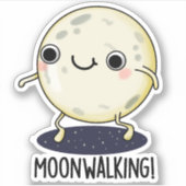 Moon Walking Funny Dance Pun シール (正面)