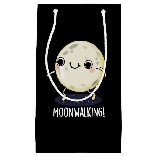 Moon Walking Funny Dance Pun Dark BG スモールペーパーバッグ (正面)