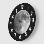 Moon Wall Clock – Black Night Sky Space Home Decor ラージ壁時計 (傾斜)