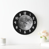 Moon Wall Clock – Black Night Sky Space Home Decor ラージ壁時計 (ホーム)