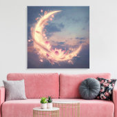 Moon Whisper Mandala Boho Wall Art キャンバスプリント (インサイチュ (リビング))