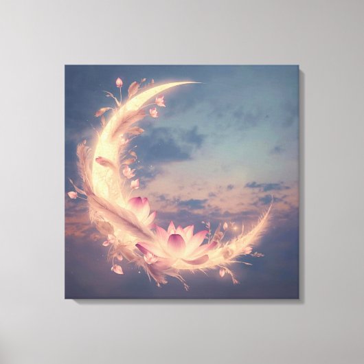 Moon Whisper Mandala Boho Wall Art キャンバスプリント (正面)