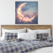 Moon Whisper Mandala Boho Wall Art キャンバスプリント (インサイチュ (寝室))