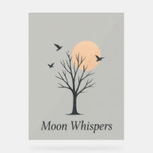 Moon Whispers – Serene Night Birds Poster 