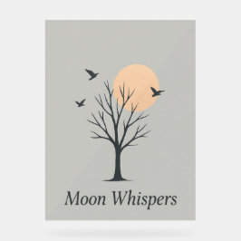 Moon Whispers – Serene Night Birds Poster  アクリルサイン