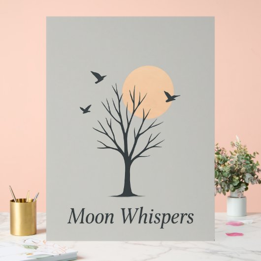 Moon Whispers – Serene Night Birds Poster  アクリルサイン (ウェディング)