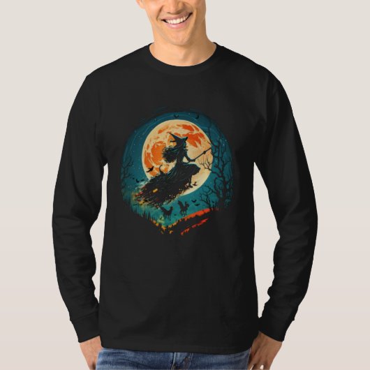 Moon Witch Witchcraft Halloween  1 Tシャツ (正面)