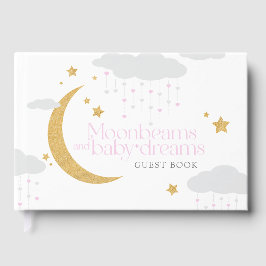 Moonbeams and baby dreams pink baby shower  ゲストブック