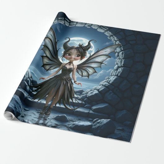 Moonborn Little Shadow, the Cute Gothic Fairy  ラッピングペーパー (アンロールド)