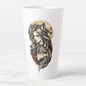 Moonbound Guardian She of the Wolf Moon Lunar Wolf カフェラテマグ (正面)