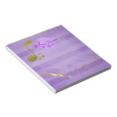 MoonDreamsパープル&金ゴールドミュージックノートファンシー書ズ ノートパッド (アングル)