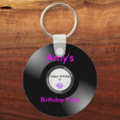 MoonDreamsミュージックレコードボタンキーチェーン キーホルダー (正面)