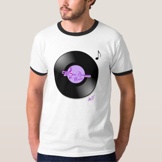 MoonDreamsミュージックレコードメンズリンガーTシャツ Tシャツ (正面)