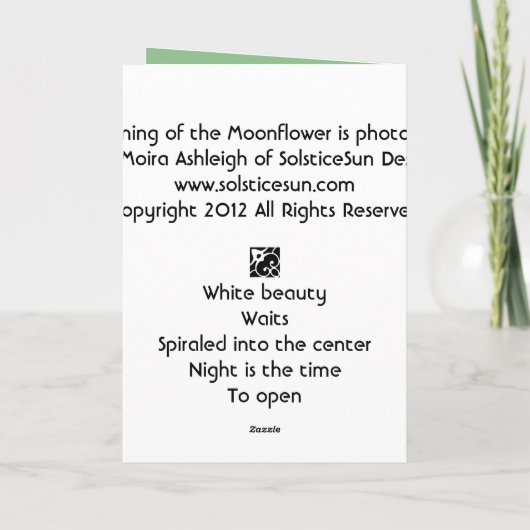 Moonflowerの朝 カード (裏面)