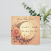 Moonflower日付の結婚発表を保存 招待状 (スタンド正面)