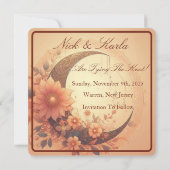 Moonflower日付写真の発表を保存 招待状 (裏面)