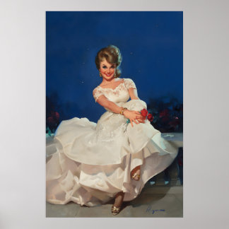 Moonlight and Roses965 Vintage Style Elvgren Sexy ポスター