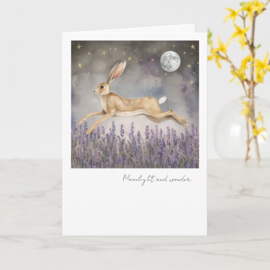 Moonlight and Wonder Rabbit greeting card カード (黄色い花)