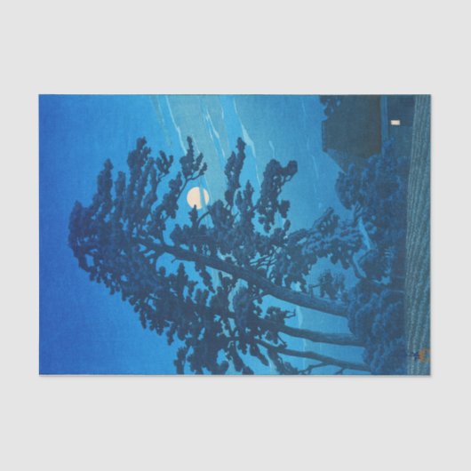 Moonlight at Magome, Hasui Kawase, Woodcut 薄葉紙 (正面)