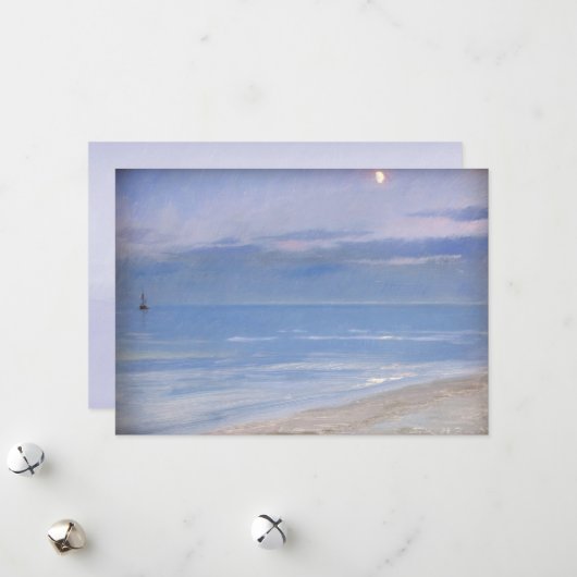 Moonlight at Skagenビーチby P.S. Kroyer, Art シーズンカード (正面/裏面インサイチュ)
