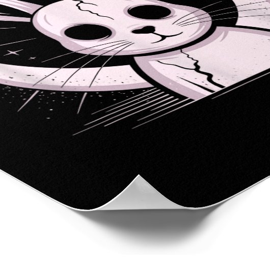 Moonlight Bunny Nge Alt Rabbit Horror Witch Moon C ポスター (角)