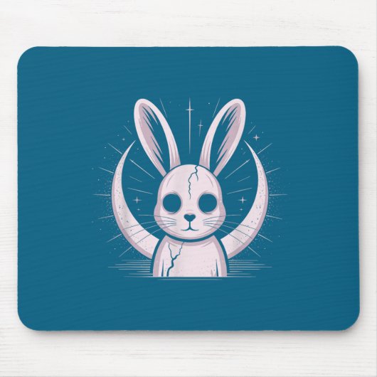 Moonlight Bunny Nge Alt Rabbit Horror Witch Moon C マウスパッド (正面)