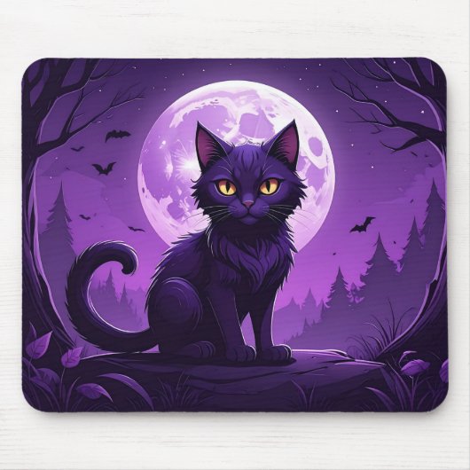 Moonlight Cat Mousepad マウスパッド (正面)