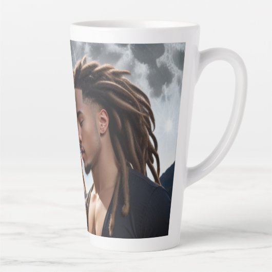 Moonlight Couple Love Mug – Romantic Digital Art  カフェラテマグ (右)