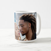 Moonlight Couple Love Mug – Romantic Digital Art コーヒーマグカップ (正面右)