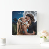 Moonlight Couple  – Romantic Digital Art  スクエア壁時計 (ホーム)