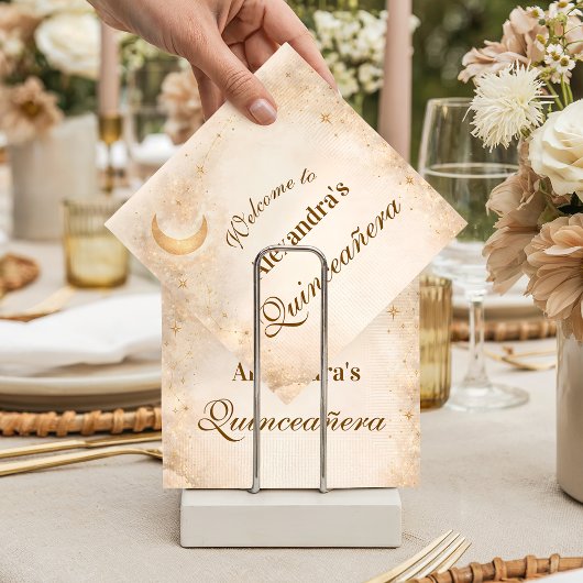 Moonlight Elegance Quinceañera スタンダードカクテルナプキン