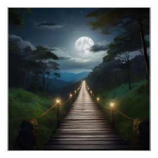 Moonlight Forest Path  ポスター
