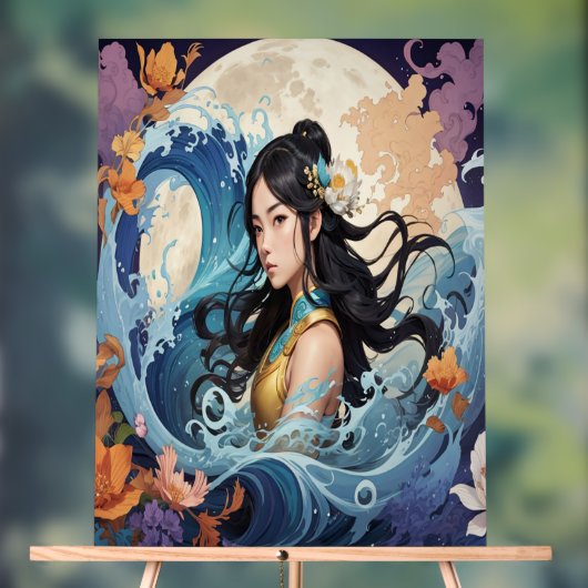 Moonlight Goddess – Ethereal Ocean Fantasy Art Pri アクリルサイン (ニュートラル)