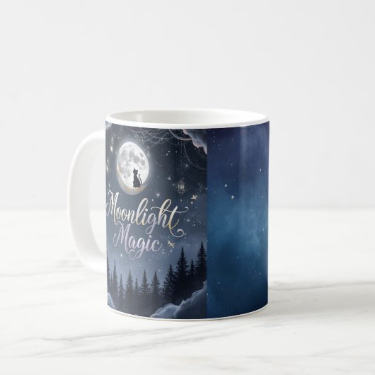 Moonlight Magic – Enchanted Halloween Mug Design コーヒーマグカップ (正面左)