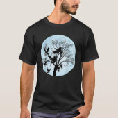 Moonlight Night Black Crow Forest Animal Bird Rave Tシャツ (正面)