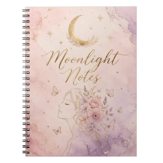 moonlight notes aesthetic celestial magic journal ノートブック (正面)