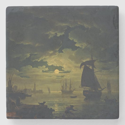 Moonlight Over Palermo High-Fidelity Fine Art  ストーンコースター (正面)