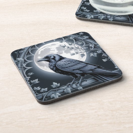 Moonlight Raven Goth Drink Coaster コースター (左側)